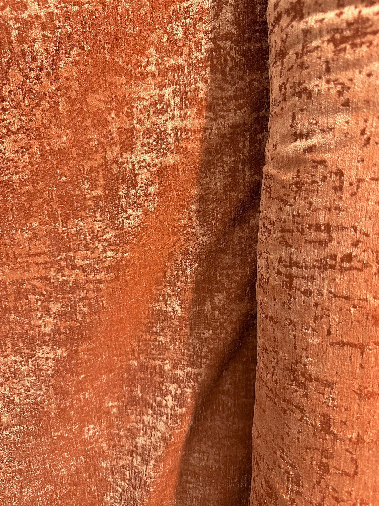 DEEP ORANGE Textured Chenille Upholstery Fabric (54 in.) Sold By The Yard