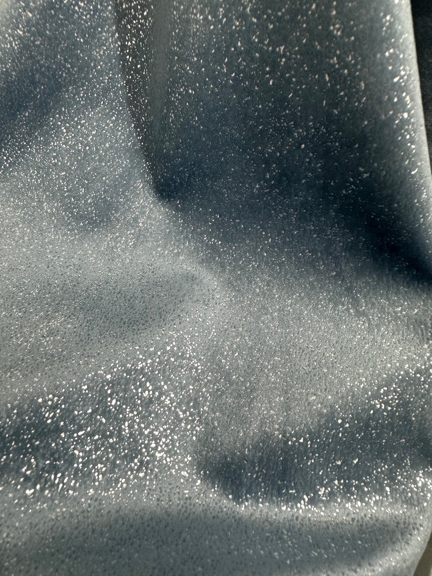 BLUE GRAY SILVER Metallic Upholstery Drapery Velvet Fabric (56 in.) Sold By The Yard