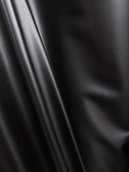 BLACK Pleather Stretch Fabric (56 in.) Sold By The Yard