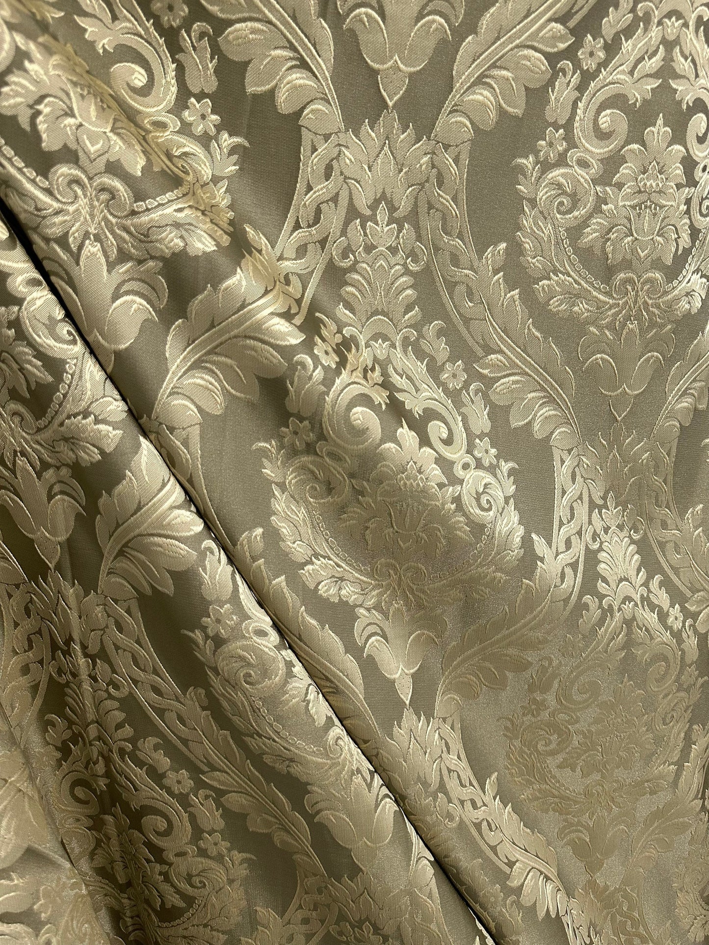 LIGHT BROWN Damask Brocade Upholstery Drapery Fabric (110 in.) Sold BTY