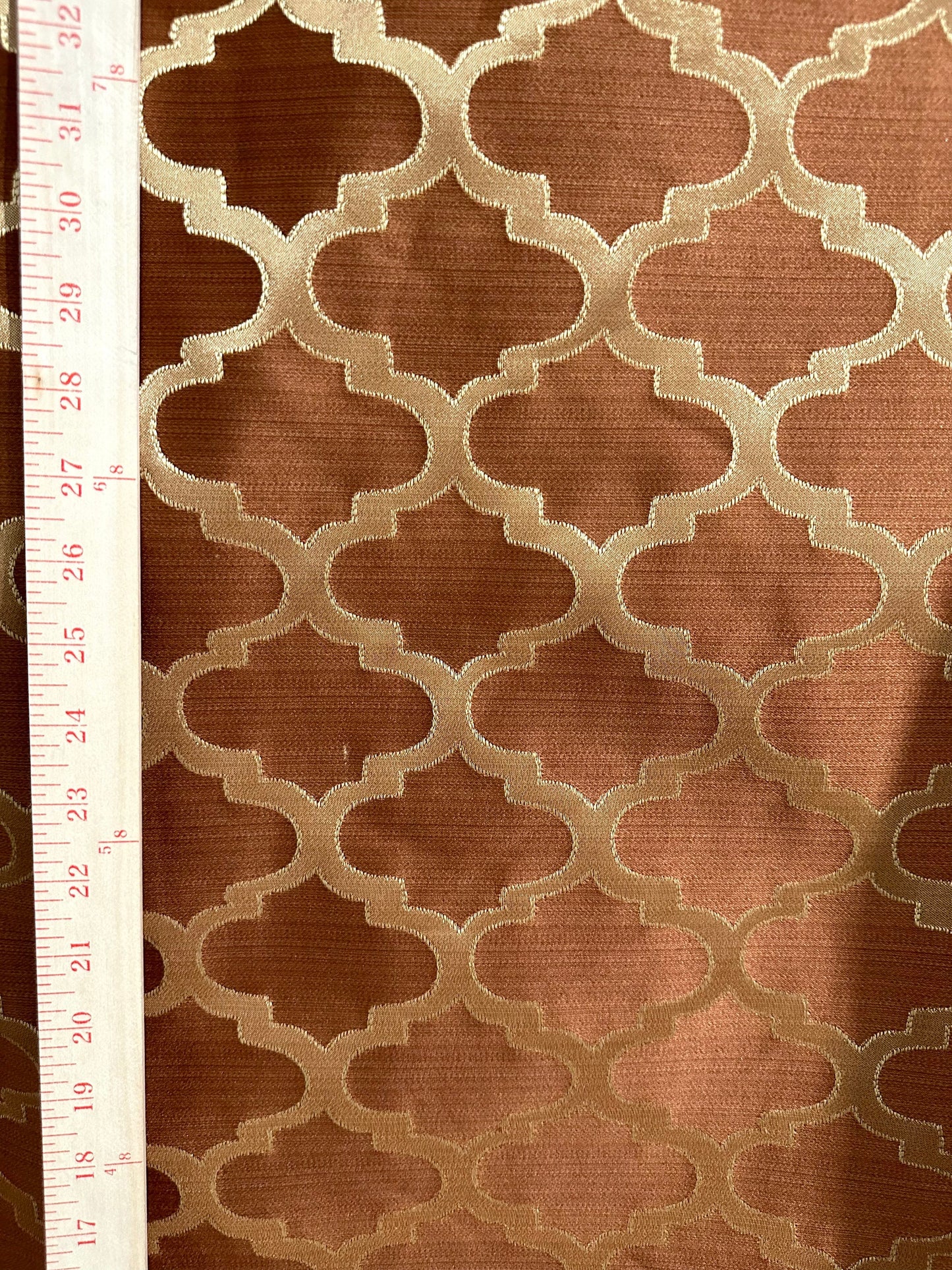 COPPER GOLD Trellis Brocade Upholstery Drapery Fabric (110 in.) Sold By The Yard