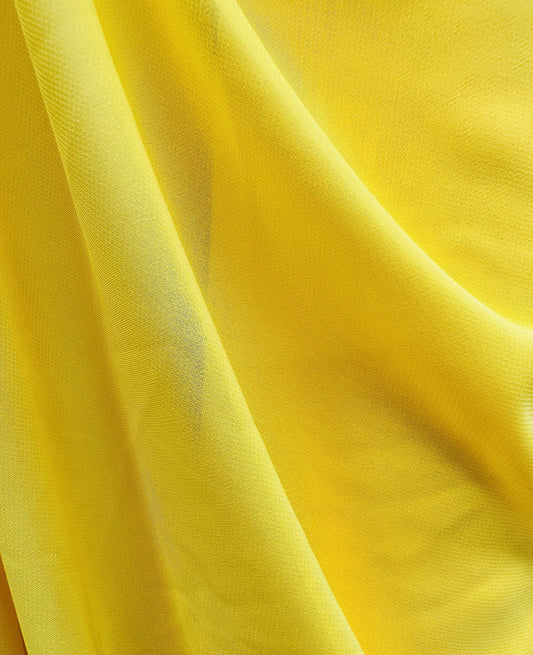 YELLOW Sheer Solid Polyester Chiffon Fabric (60 in.) Sold By The Yard