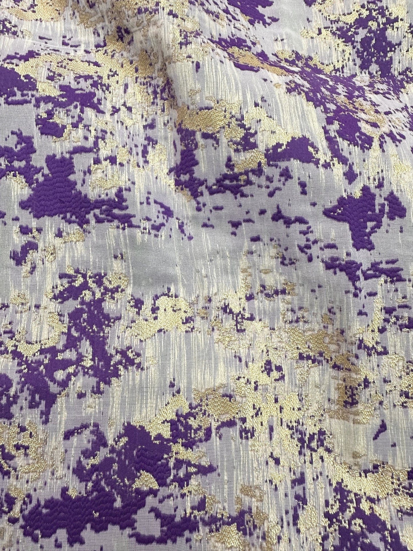 PURPLE GOLD Metallic Organza Brocade Fabric (56 in.) Sold By The Yard