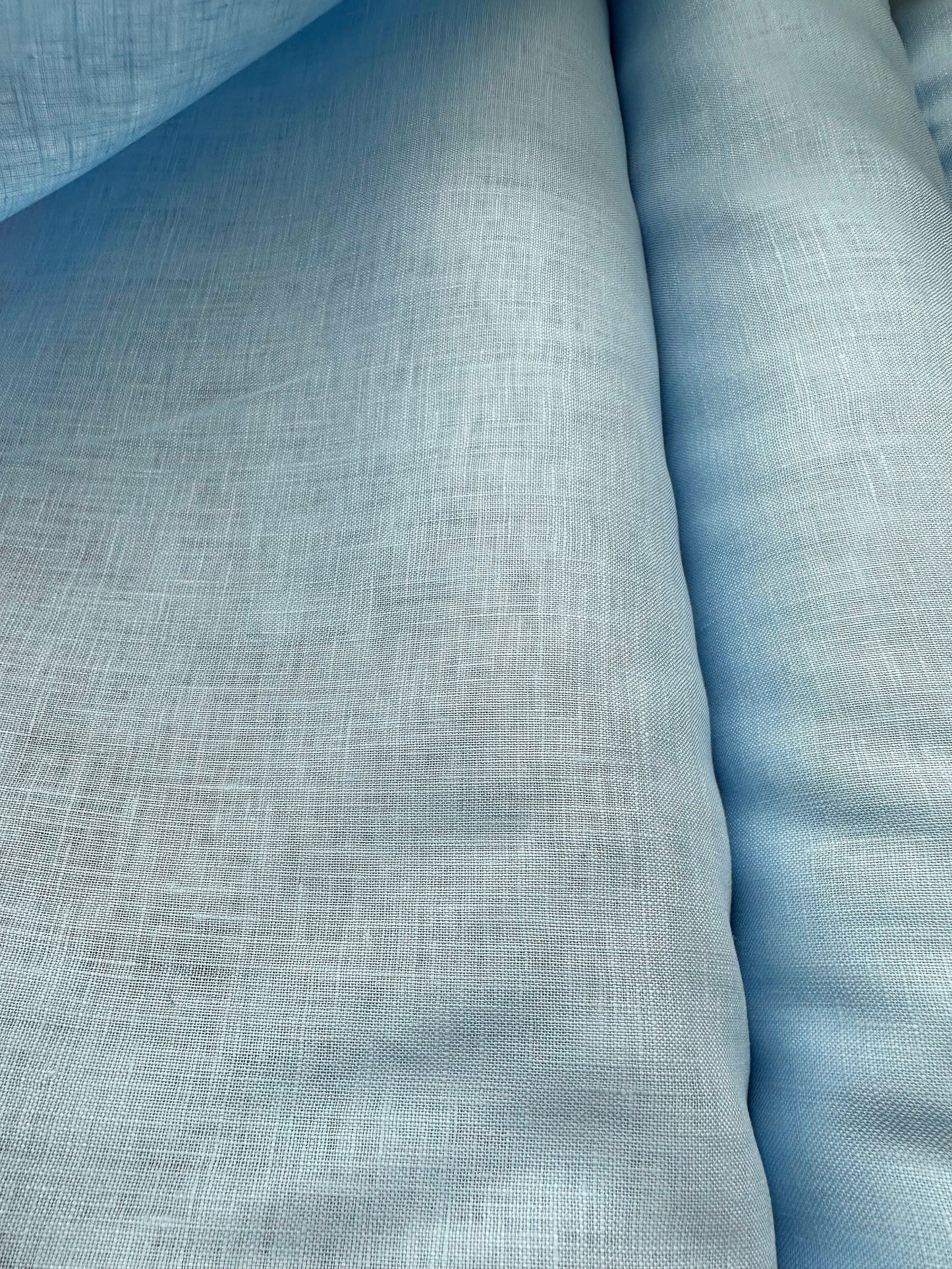 BABY BLUE 100% Linen Fabric (56 in.) Sold By The Yard