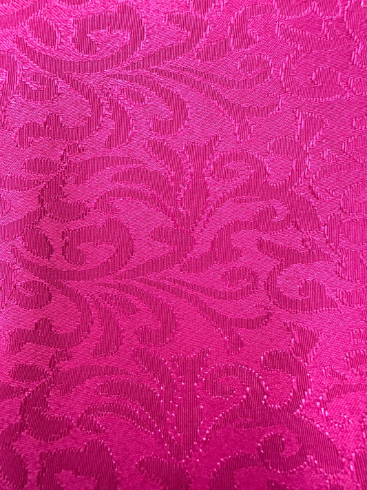 FUCHSIA PINK Floral Brocade Fabric (60 in.) Sold By The Yard