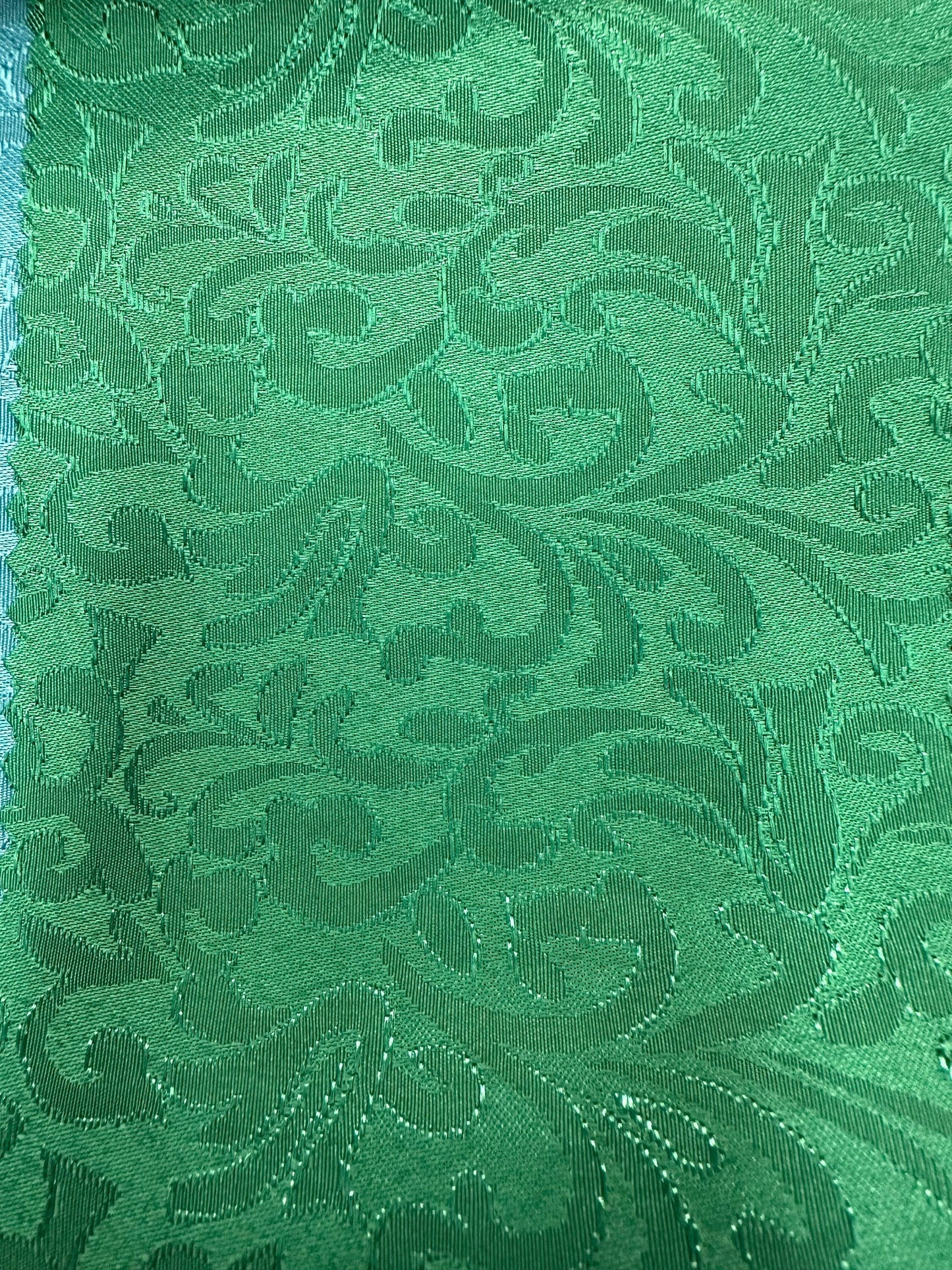 KELLY GREEN Floral Brocade Fabric (60 in.) Sold By The Yard