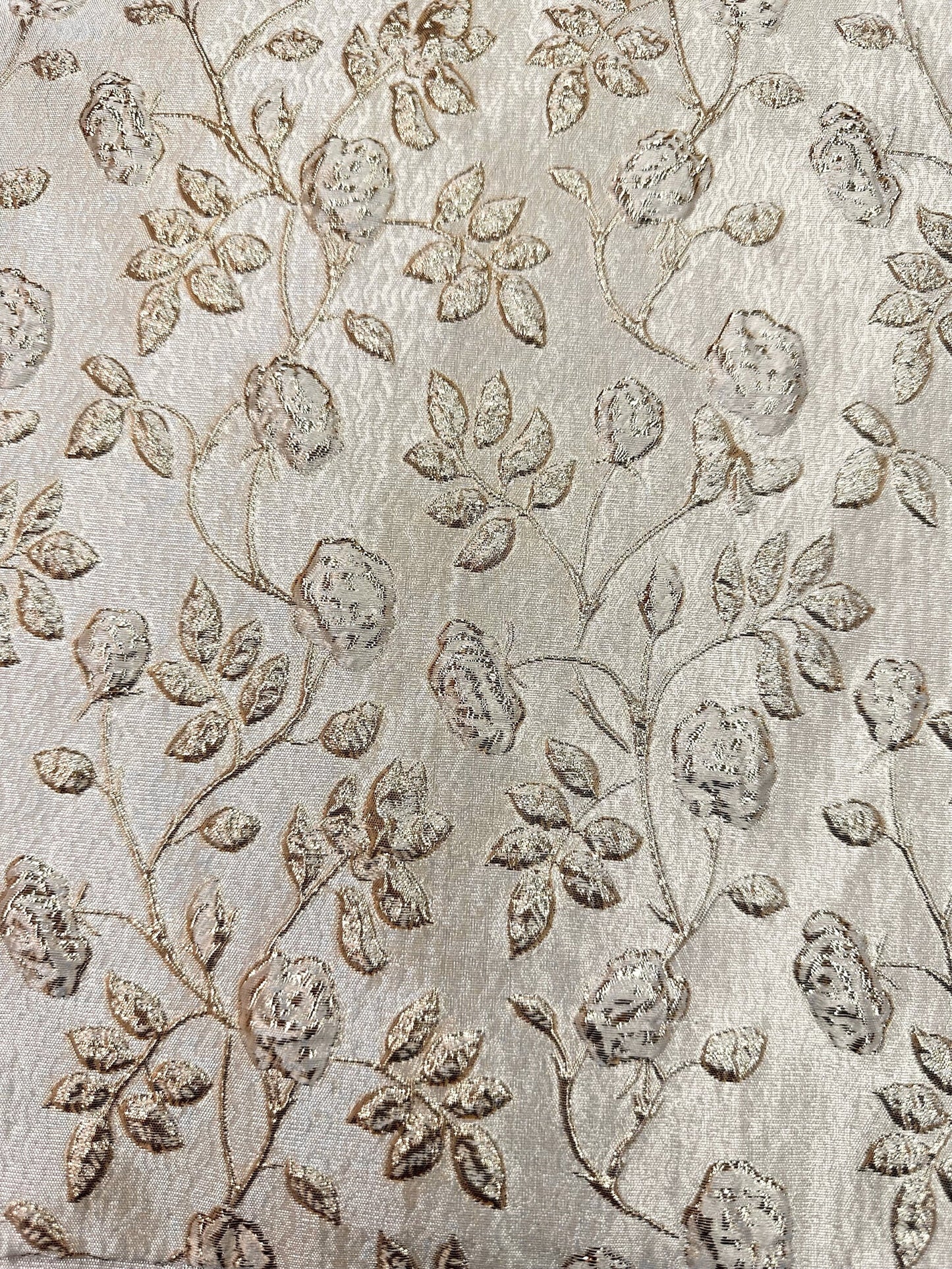 CHAMPAGNE Floral Brocade Fabric (60 in.) Sold By The Yard