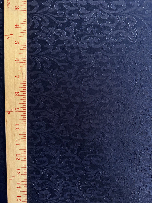 NAVY BLUE Floral Brocade Fabric (60 in.) Sold By The Yard