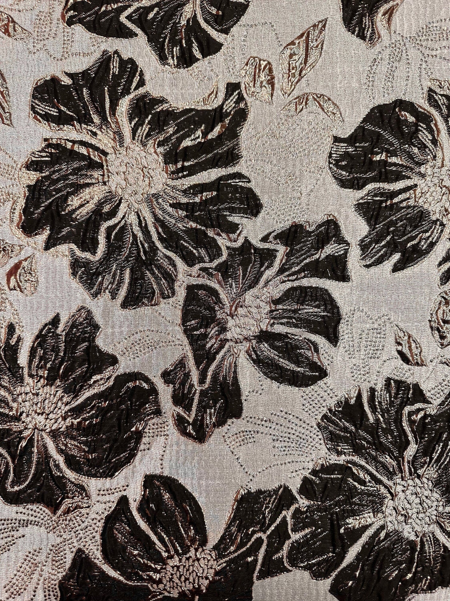 BLACK GOLD Floral Brocade Fabric (60 in.) Sold By The Yard