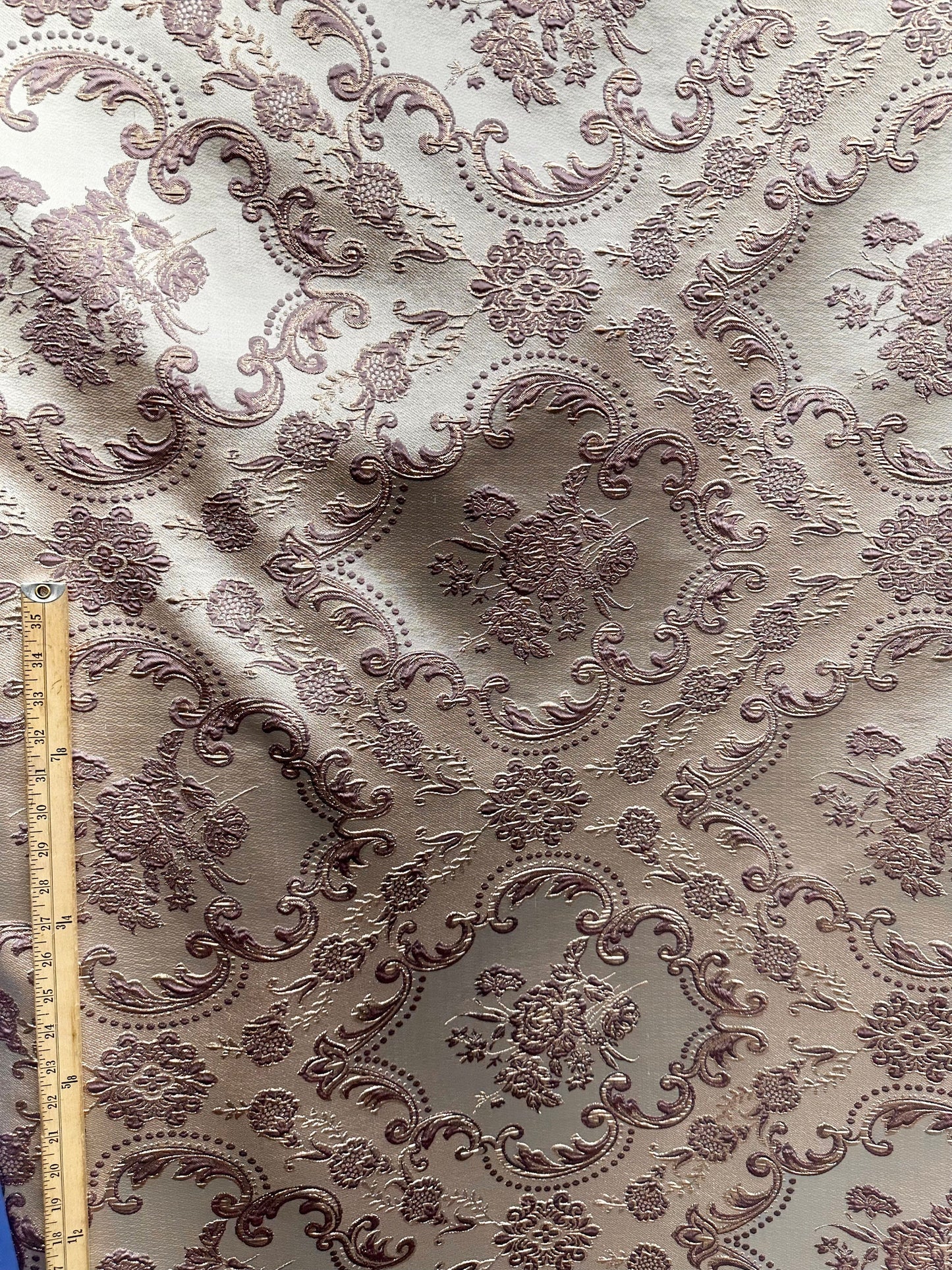 MAUVE GOLD Floral Brocade Fabric (60 in.) Sold By The Yard
