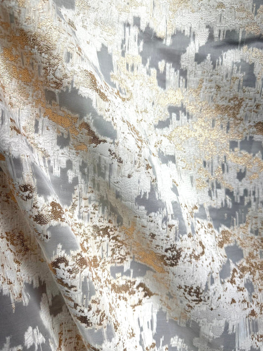 CHAMPAGNE GOLD Metallic Organza Brocade Fabric (56 in.) Sold By The Yard