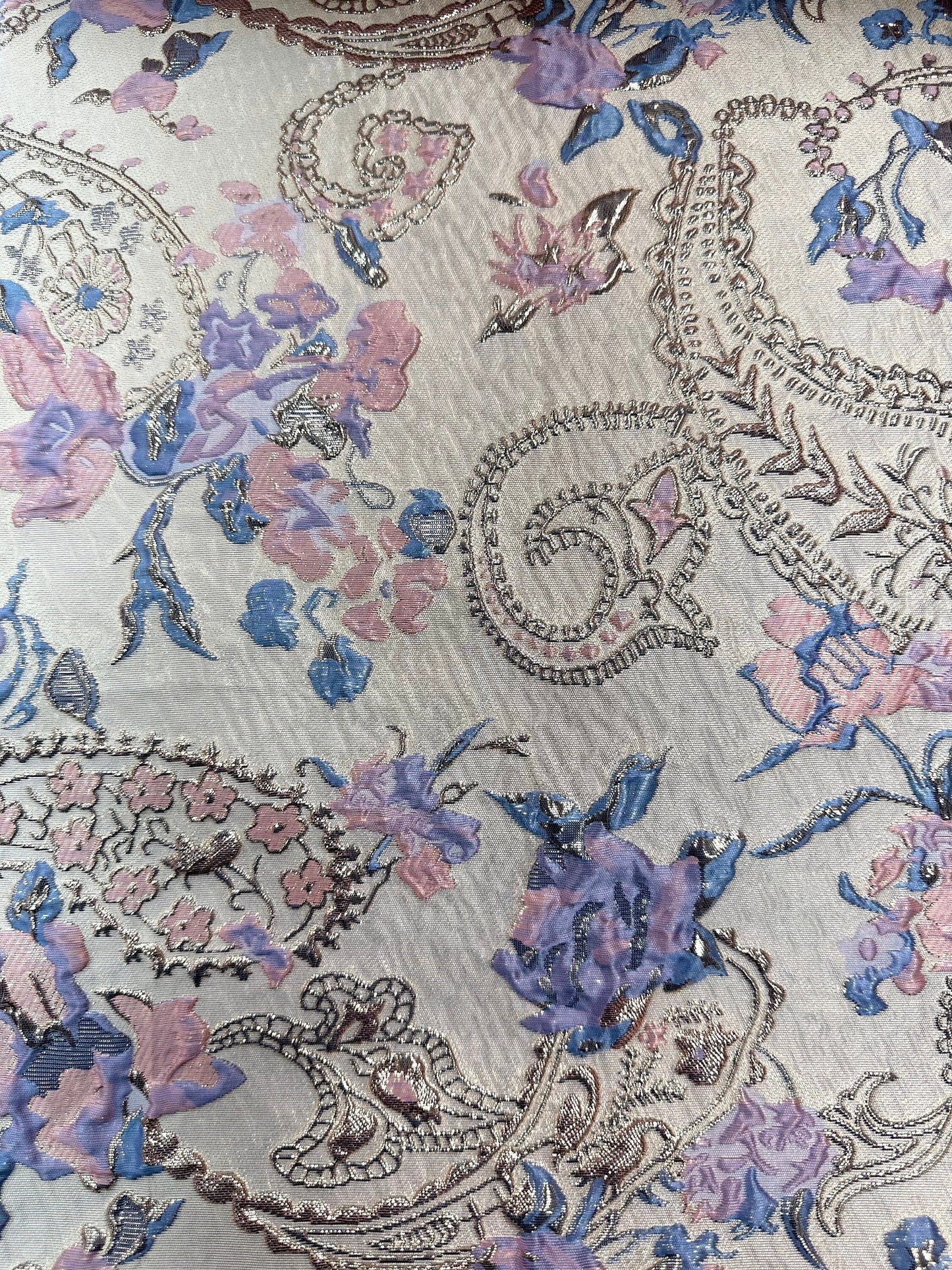 PINK LAVENDER GOLD Floral Paisley Brocade Fabric (60 in.) Sold By The Yard