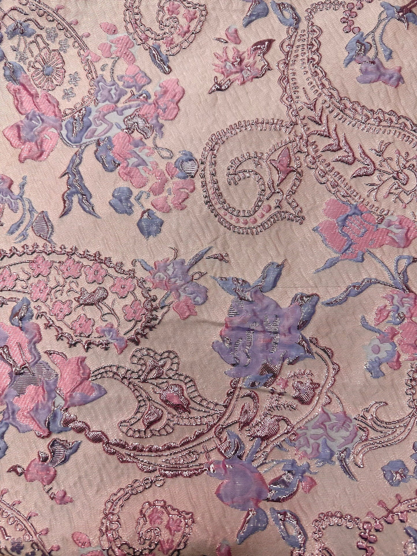 LAVENDER PINK Floral Paisley Brocade Fabric (60 in.) Sold By The Yard