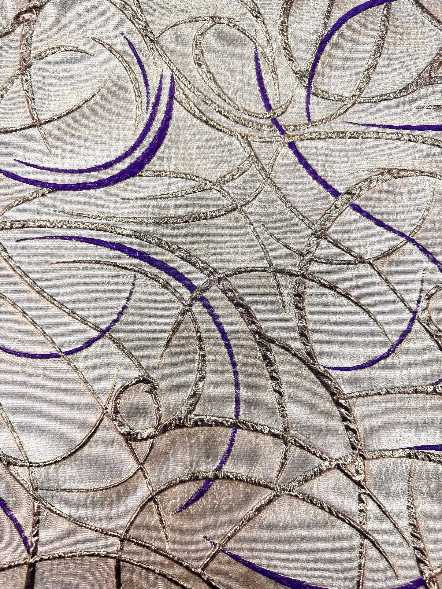 DARK PURPLE GOLD Swirl Metallic Brocade Fabric (60 in.) Sold By The Yard