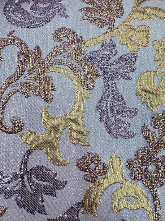 LILAC GOLD Floral Brocade Fabric (60 in.) Sold By The Yard