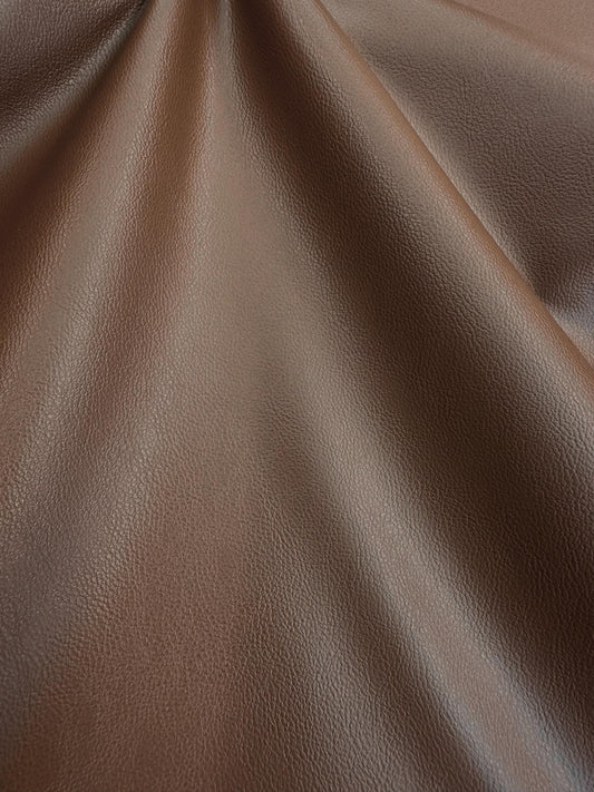 BROWN PVC Pleather Stretch Fabric (55 in.) Sold By The Yard