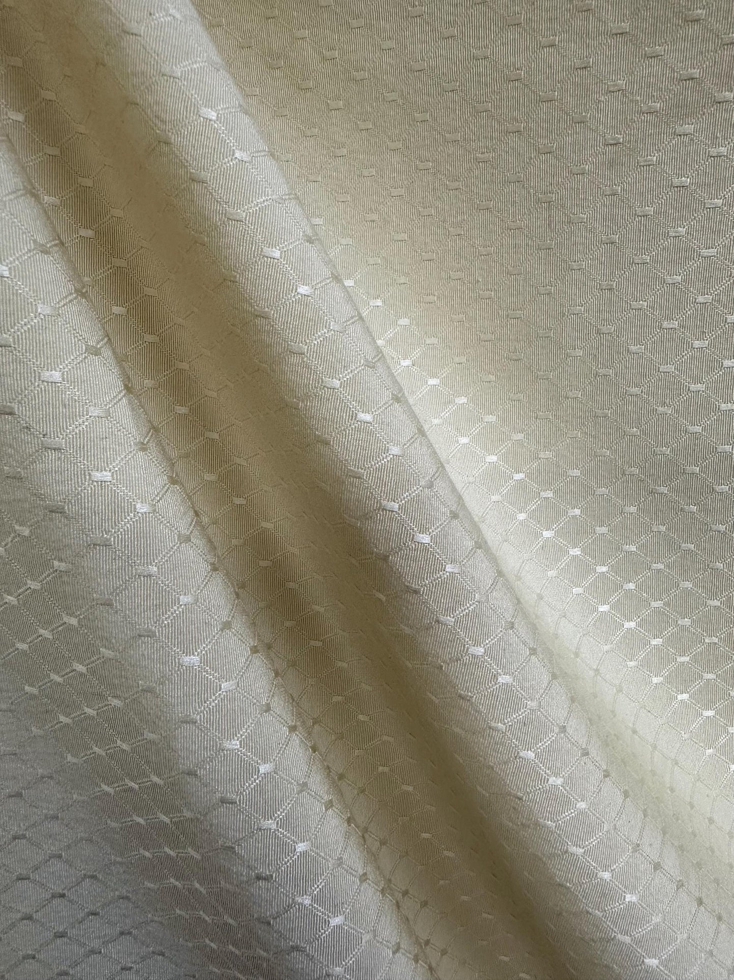 IVORY Diamond Upholstery Drapery Brocade Fabric (110 in.) Sold By The Yard