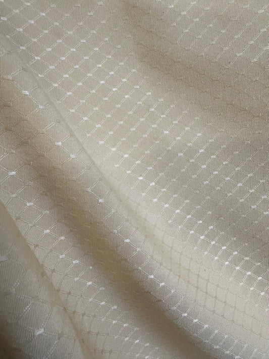 IVORY Diamond Upholstery Drapery Brocade Fabric (110 in.) Sold By The Yard