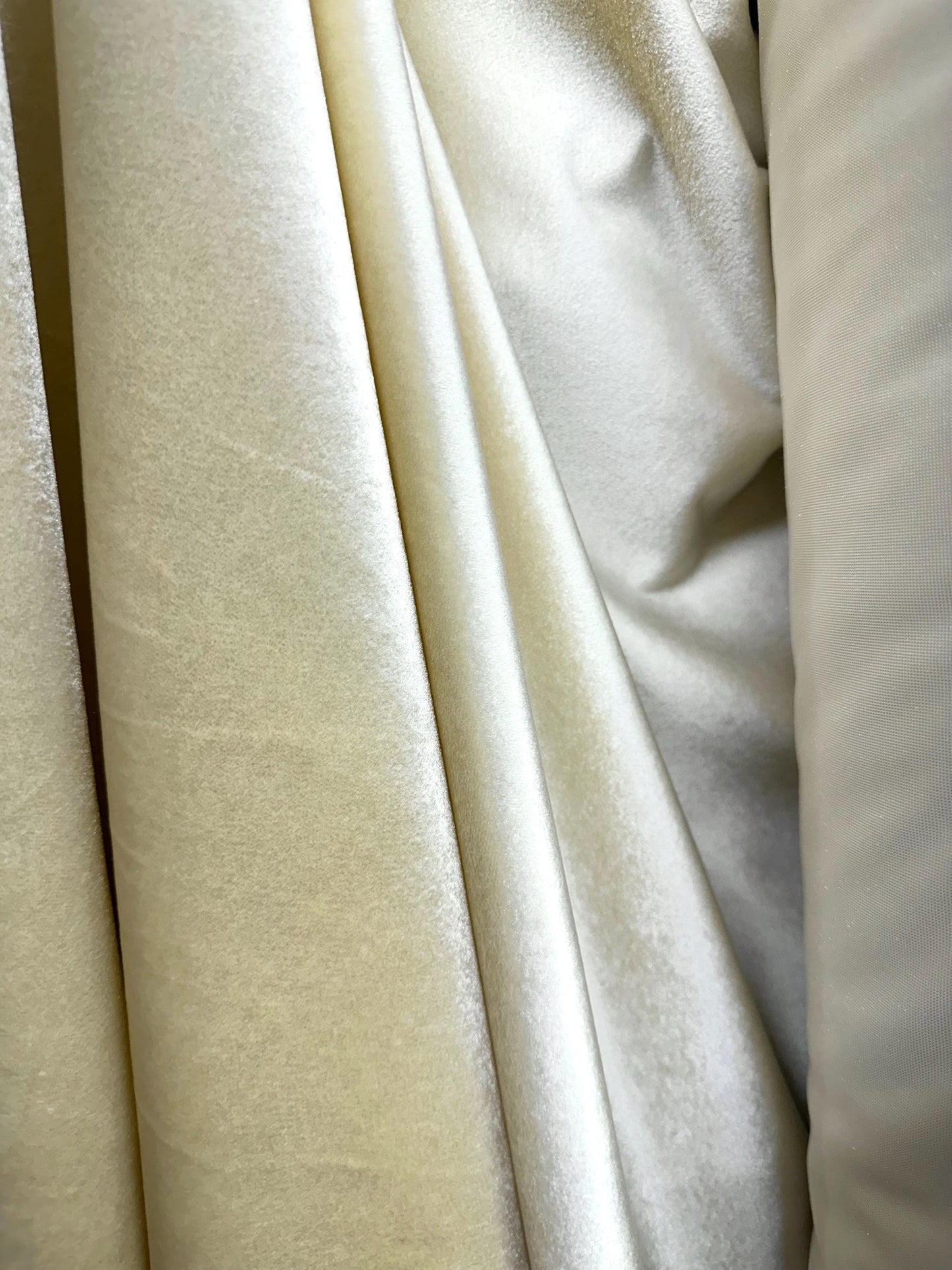 IVORY Soft Upholstery Drapery Velvet Fabric (56 in.) Sold By The Yard