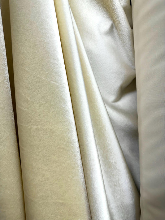 IVORY Soft Upholstery Drapery Velvet Fabric (56 in.) Sold By The Yard