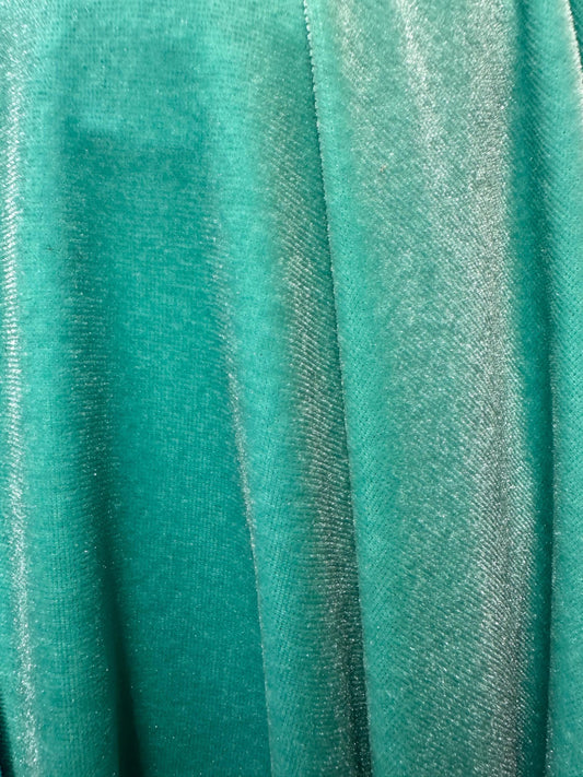 MINT BLUE Polyester Stretch Velvet Fabric (60 in.) Sold By The Yard