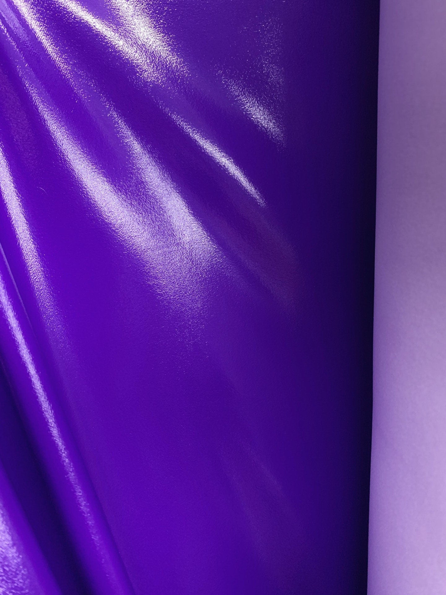 PURPLE Shiny Glossy PVC Pleather Stretch Fabric (58 in.) Sold By The Yard