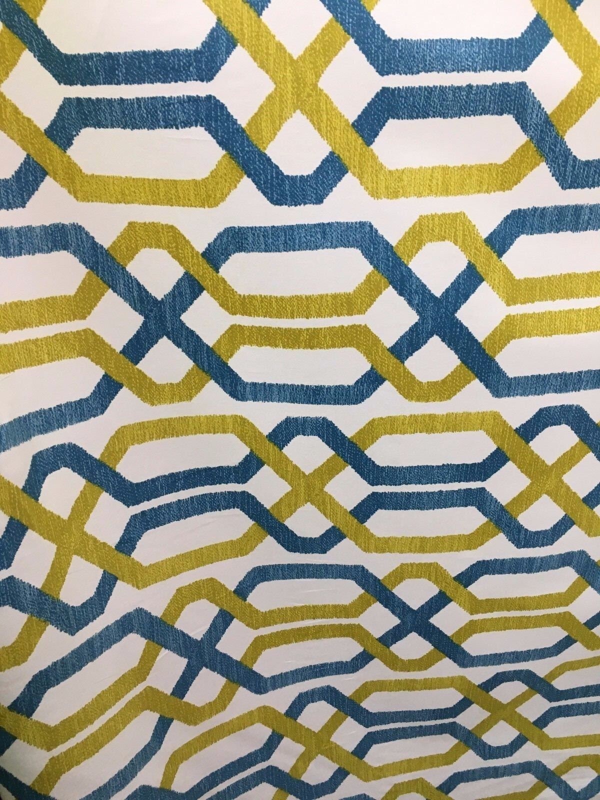 P KAUFMANN Yellow Teal Designer 100% Cotton Fabric (54 in.) Sold By The Yard