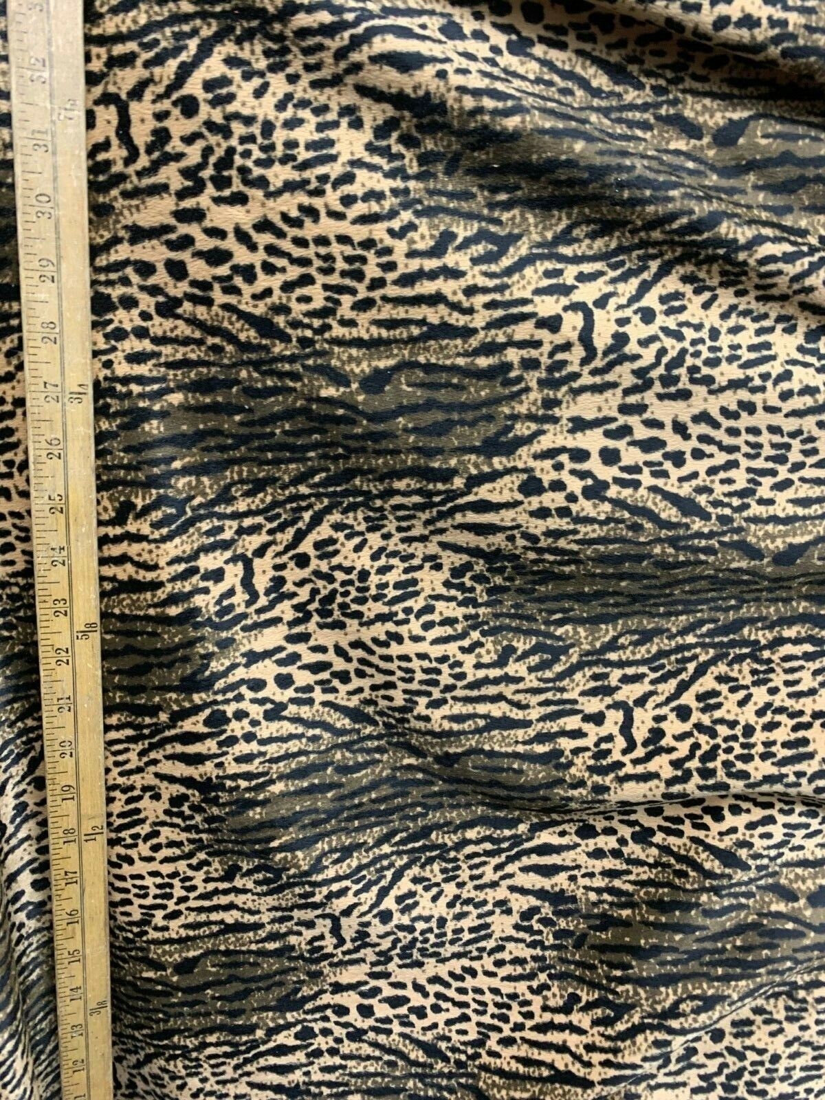 BEIGE BROWN Multicolor Animal Print Short Faux Fake Fur Fabric (60 in.) Sold By The Yard