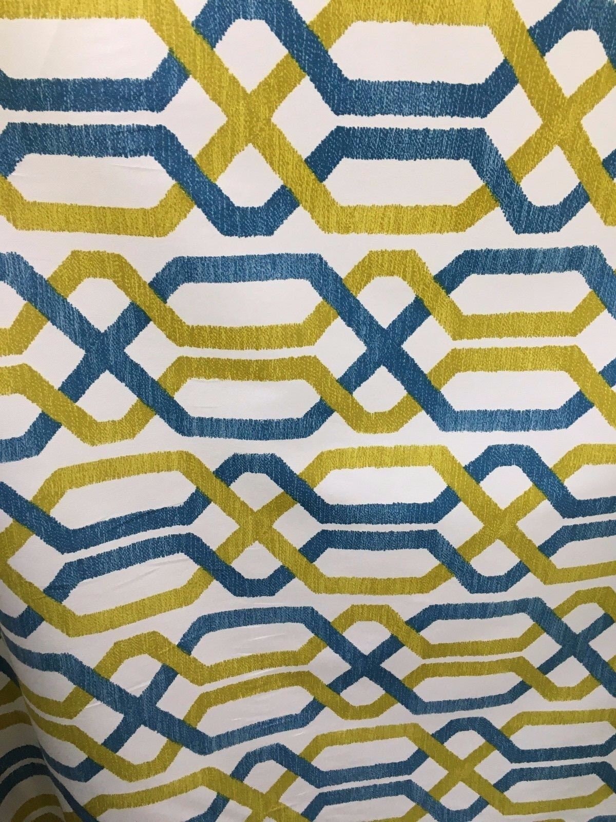 P KAUFMANN Yellow Teal Designer 100% Cotton Fabric (54 in.) Sold By The Yard