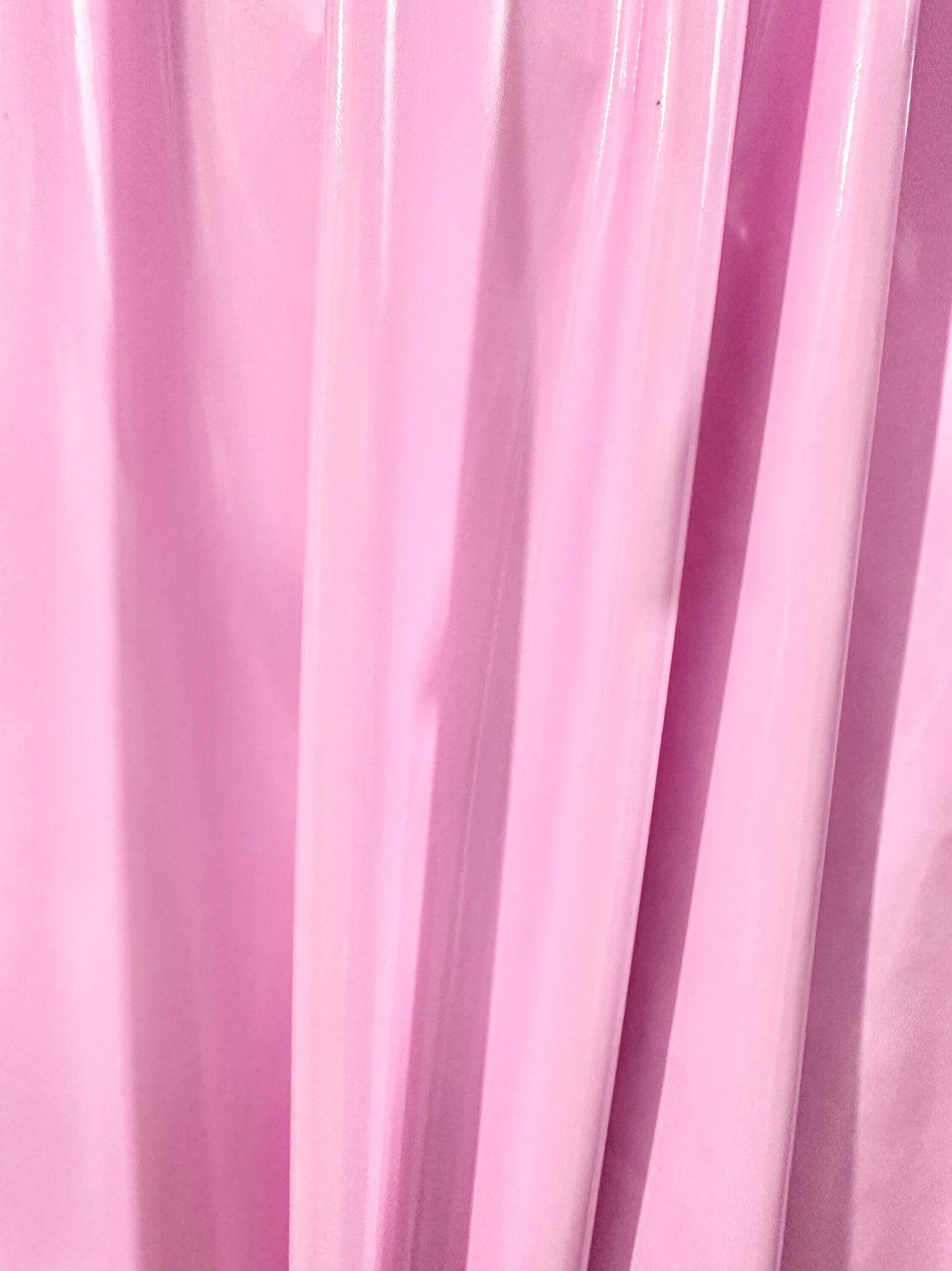 BABY PINK Shiny Glossy PVC Pleather Stretch Fabric (58 in.) Sold By The Yard